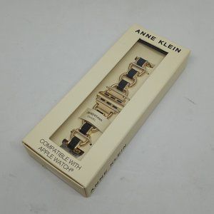 Anne Klein Gold S/Steel + Black Enamel Band Fits Apple Watch 38/40/41mm